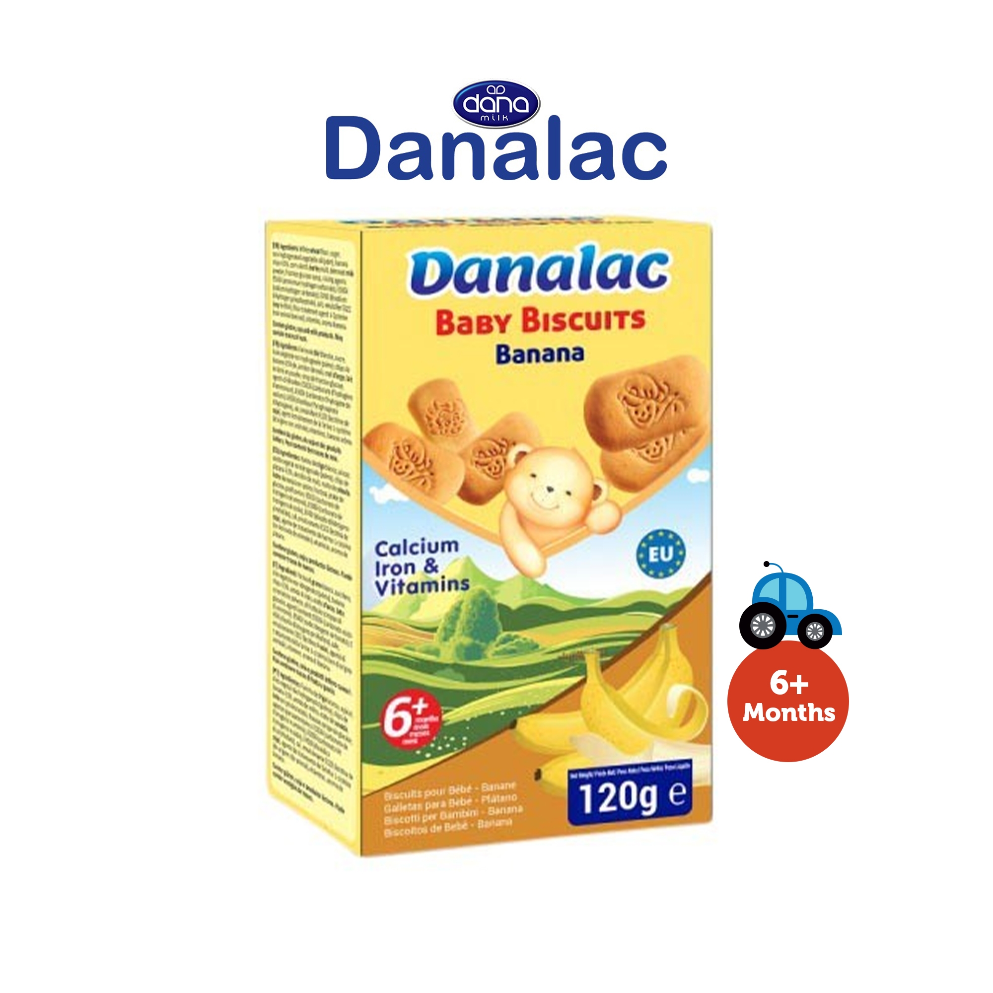 Danalac Baby Biscuits 120gm Banana Button and Wheel Baby Store