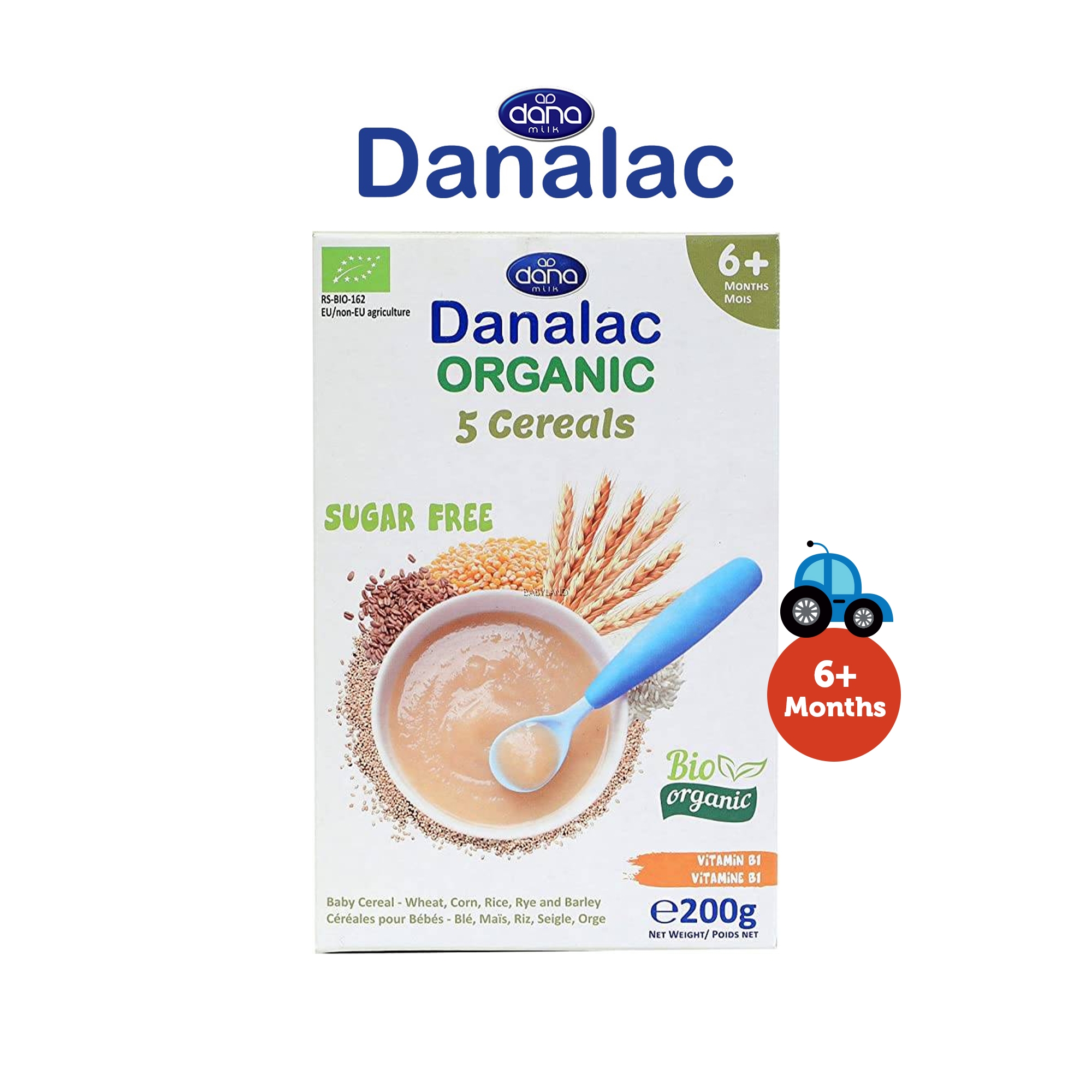 Danalac Organic Baby Cereal 200gm Cereals Button and Wheel