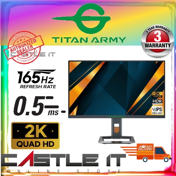 TITAN ARMY – MINI écran de jeu LED 27 pouces 2K, écran IPS à haute