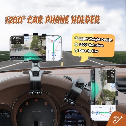CAR PHONE HOLDER 1200° Multi Rotating Dashboard Multi Function Bracket  Pemegang Telefon Kereta