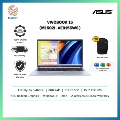 Asus Touch Laptop Vivobook 15 M1502I-AE8155WS 15.6'' FHD Icelight