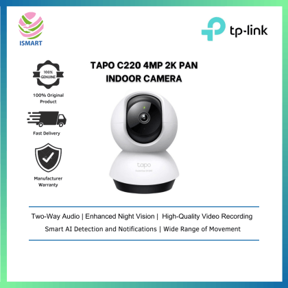 TP-Link Tapo C220 QHD 4MP 2K Pan / Tilt Wireless WiFi Home Security IP  Camera