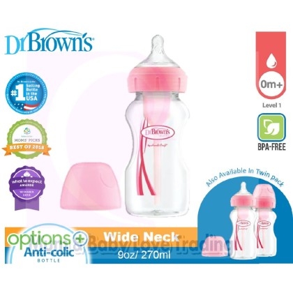Dr. Brown's Options+ Wide-Neck Bottle 9oz, 3-Pack