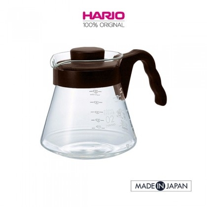 Hario V60 Coffee Server 02 Set, Manual Brewer with Server, 700ml - Brown