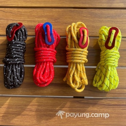 Camping Rope Tent Rope Polyester Reflective Guy Line Wind Rope  with Adjuster Tent Tarp Flysheet Tali Khemah