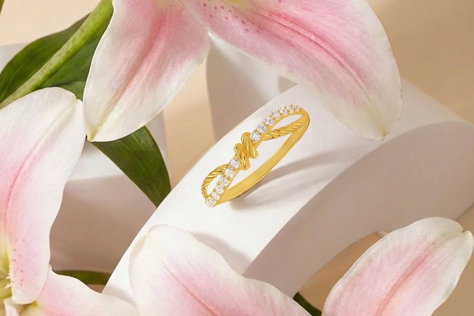 CERA Jewels Cincin Emas 916 Permata Gold Ring