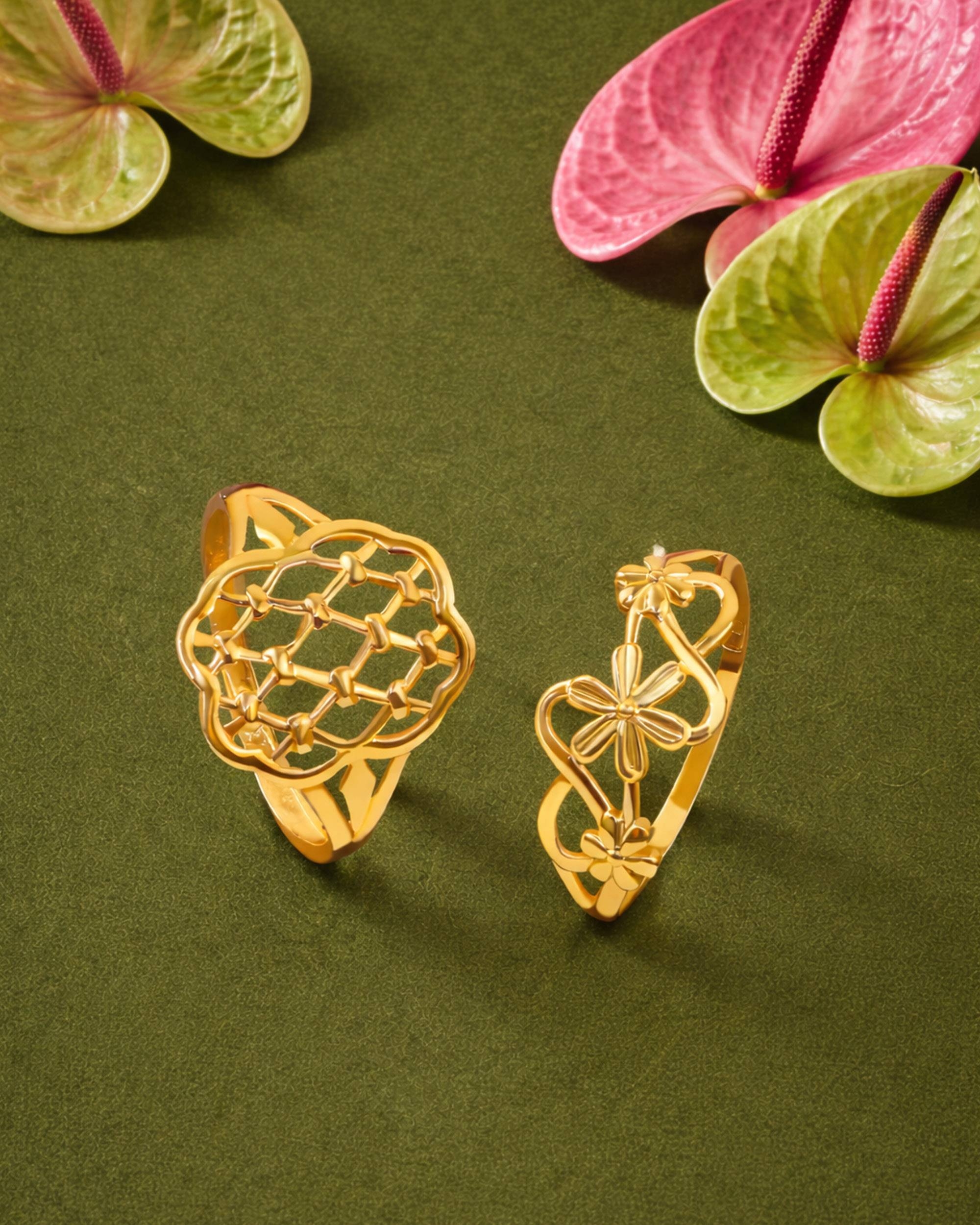 CERA Jewels Cincin Emas 916 Permata Gold Ring