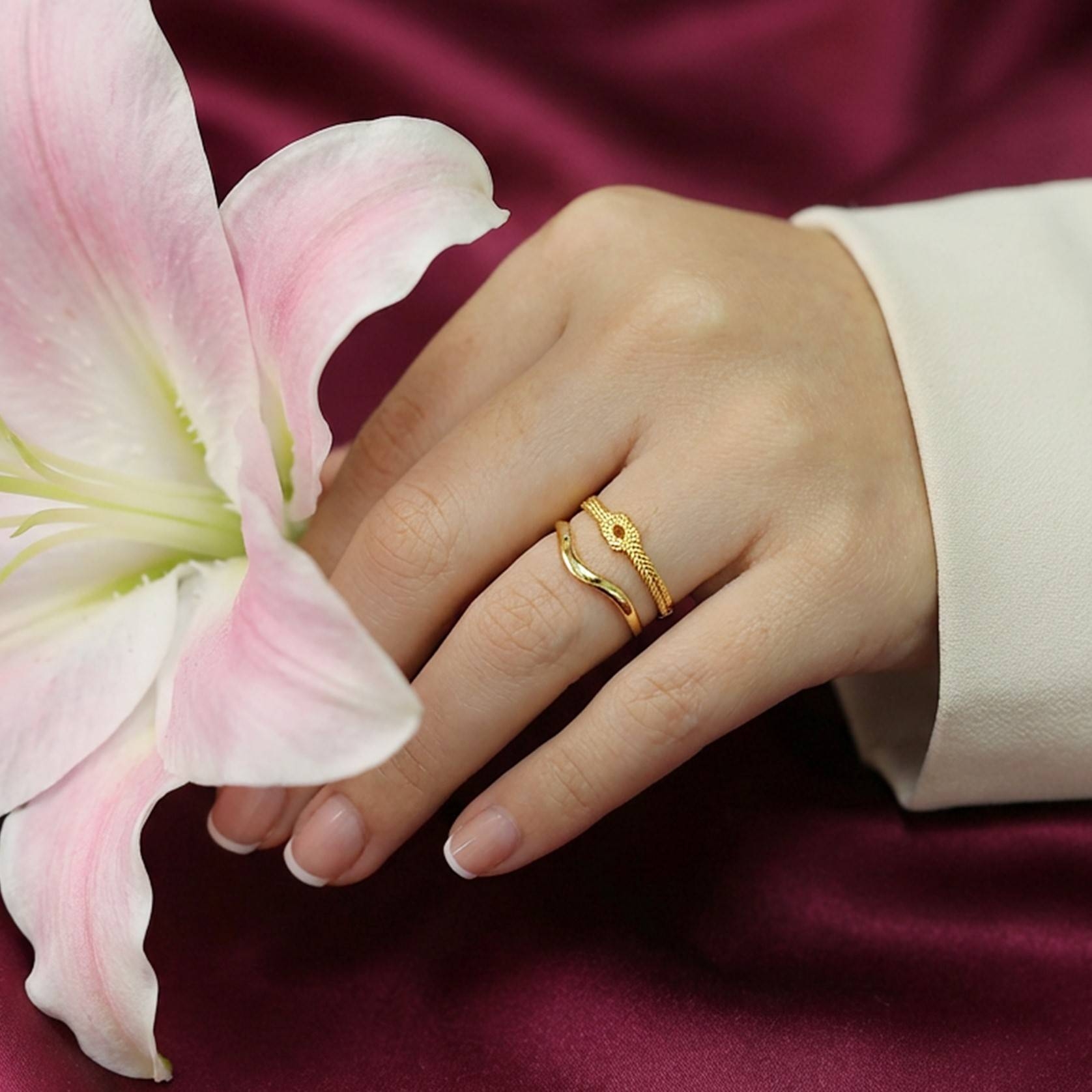 CERA Jewels Cincin Emas 916 Permata Gold Ring