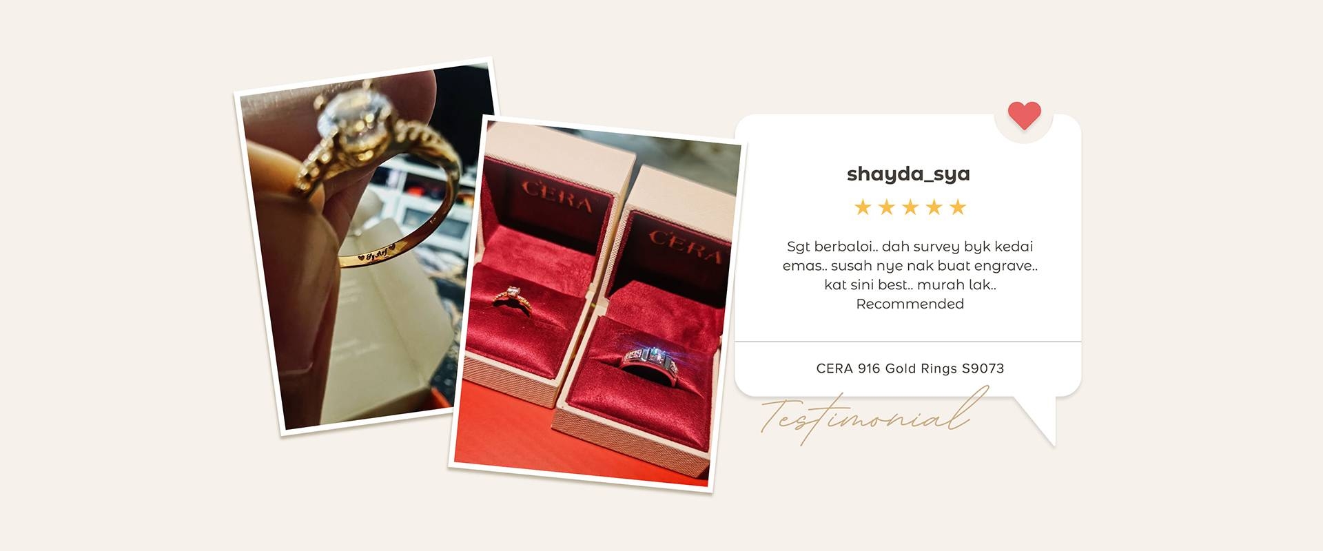 CERA 916 22k gold emas ring cincin