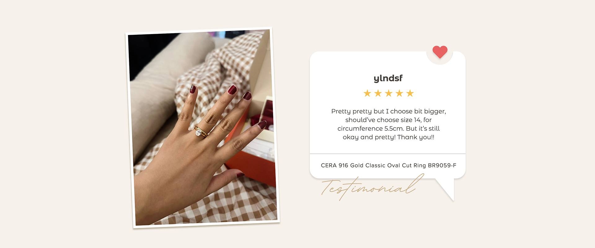 CERA 916 22k gold emas ring cincin