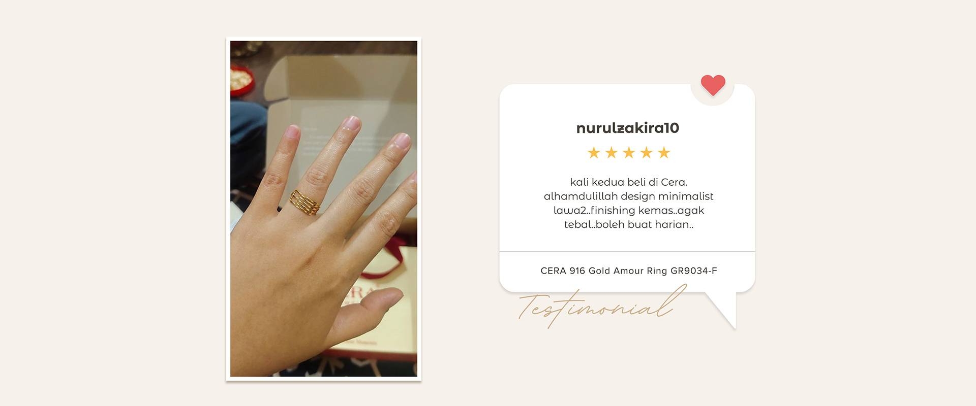 CERA 916 22k gold emas ring cincin