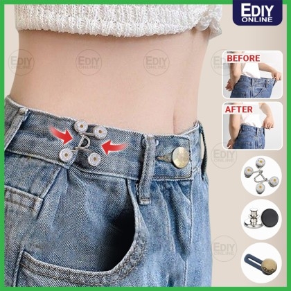 Button For Pants Jeans Pins Adjustable Metal Detachable Extended Waistband