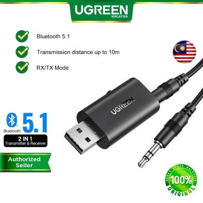 UGREEN 2 in 1 Bluetooth Car Adapter Bluetooth 5.1 Stereo Transmitter  Receiver Wireless 3.5mm Aux Jack Adapter Car Kit, UGREEN Malaysia