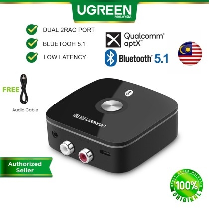 UGREEN Bluetooth Receiver for Hi-Fi Amplifier，Bluetooth Audio Adapter for  Streaming Music with RCA and 3.5mm Jack, Bluetooth Adapter for Hifi