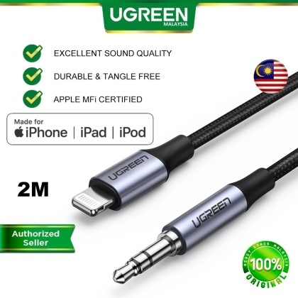  UGREEN Aux Cord for iPhone Aux to Lightning Cable for Car  Adapter MFi Certified Lightning 3.5mm Headphone Male Audio Jack Compatible  with iPhone 14 Pro Max/13 12 11 Pro Max/12 11