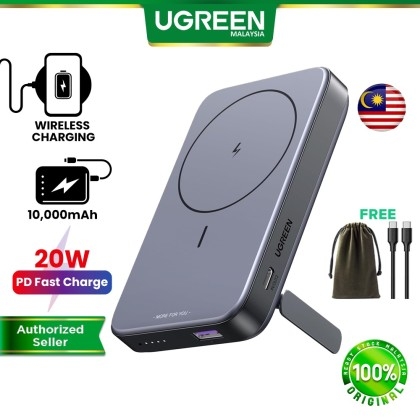 UGREEN 10000mAh Magsafe Powerbank 15W with Kickstand Wireless Powerbank  Magnetic Power Bank PD 20W USB A 22.5W iPhone 15, UGREEN Malaysia