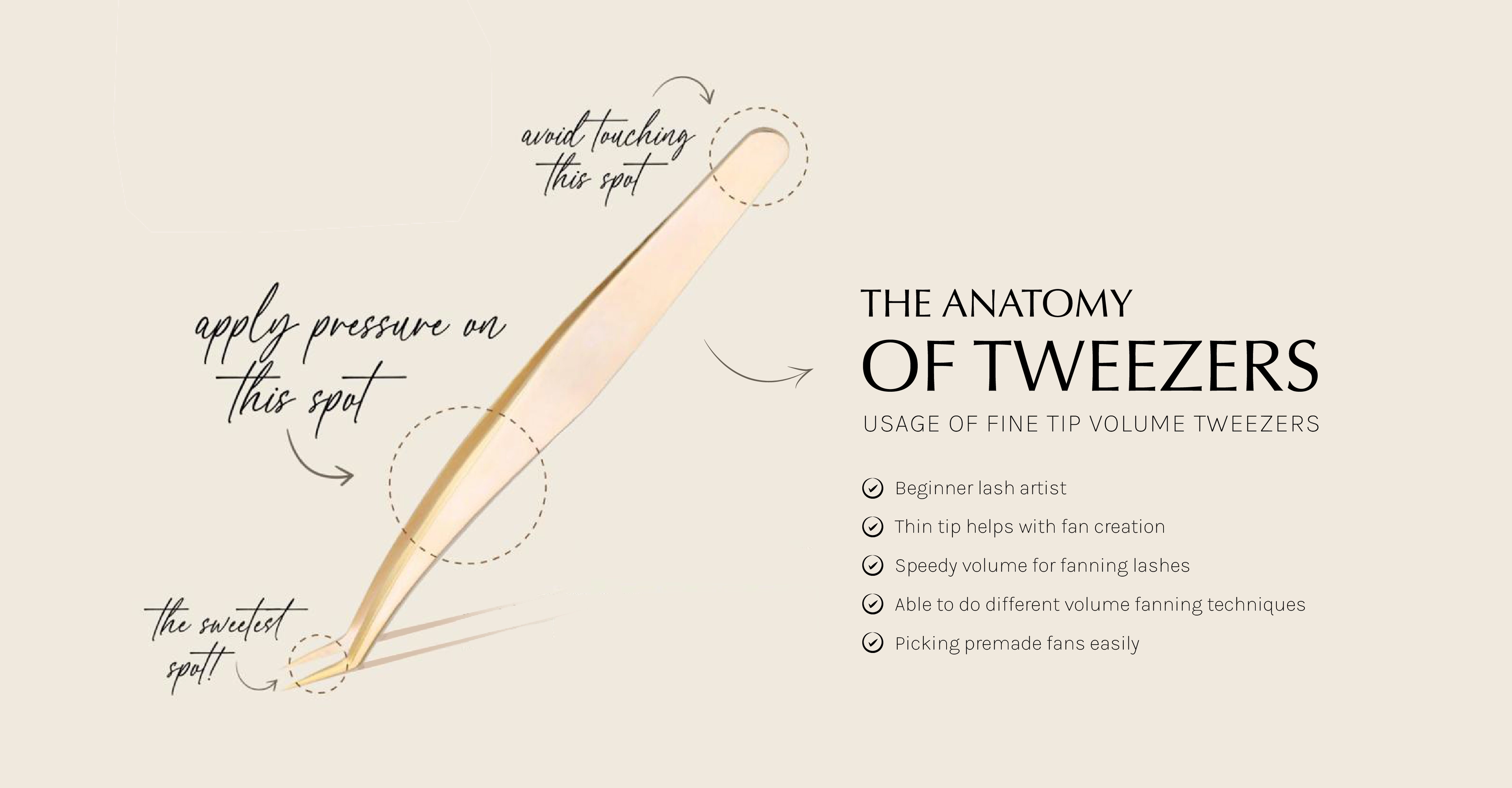 Professional eyelash extension tweezers for precision application