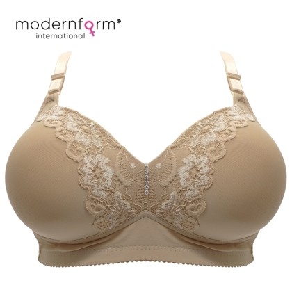 Modernform Women Fashion Front Centre Diamond Design Plus Size Full Cup DD  (E Cup) Non-Wired P0193(2342)