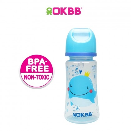 OKBB Twin Pack Baby Feeding Bottle Standard Neck Teats Feeding Essentials 9  Oz (270ml) B231P