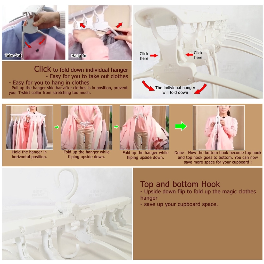 Shinko Reverse Hanger - Space Saving Skirt & Bottom Hanger (Holds 4 Items)
