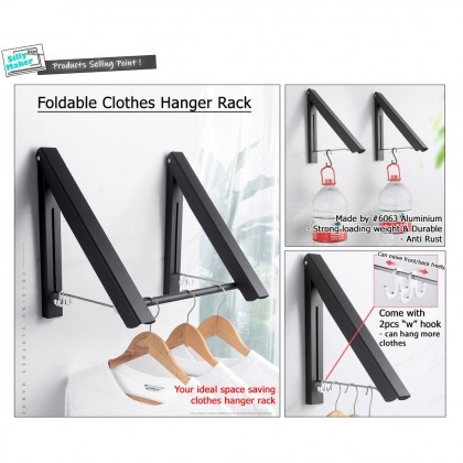 Space Saving Mini Hanger Connector Triangular Hook - Retractable