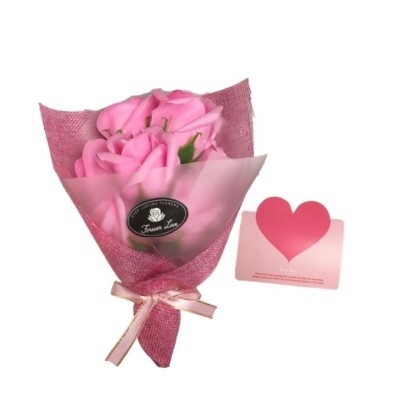 S&J Co. Soap Flower 7-Roses Scented Bouquet with Luxury Gift Box