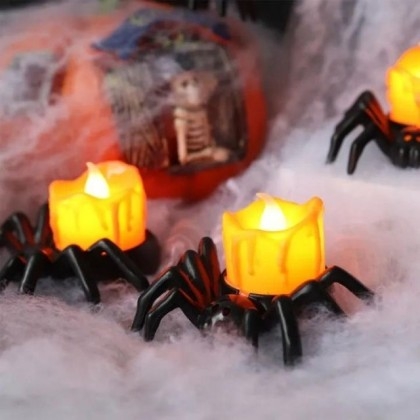 Halloween & Bat Led Pillar Candles 6'' Christmas Halloween Thanksgiving  Valentine's Day Decoration Led Candles Flickering Atmosphere Battery  Operated
