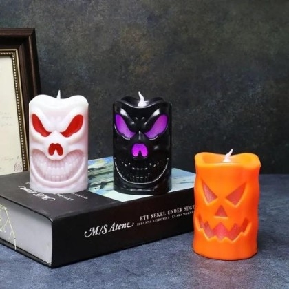 Scary Face LED Candle - Decoration 