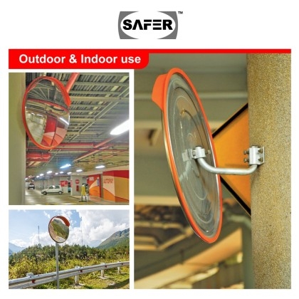 Polycarbonate Outdoor Convex Mirror with Bracket - Safetyware Sdn Bhd