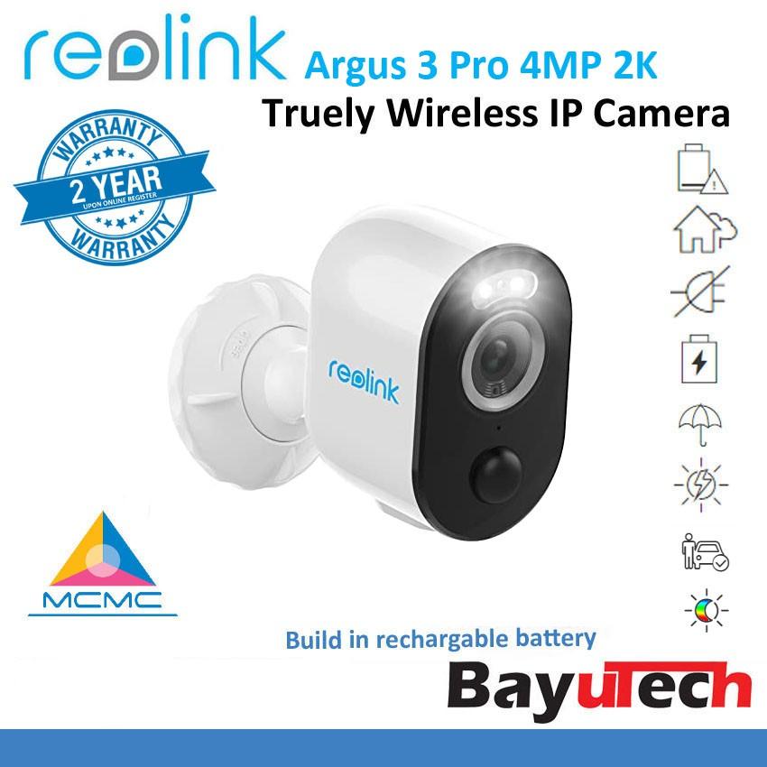 4MP 2.4/5GHz WiFi Outdoor Security Camera Battery Powered Reolink Argus 3  Pro