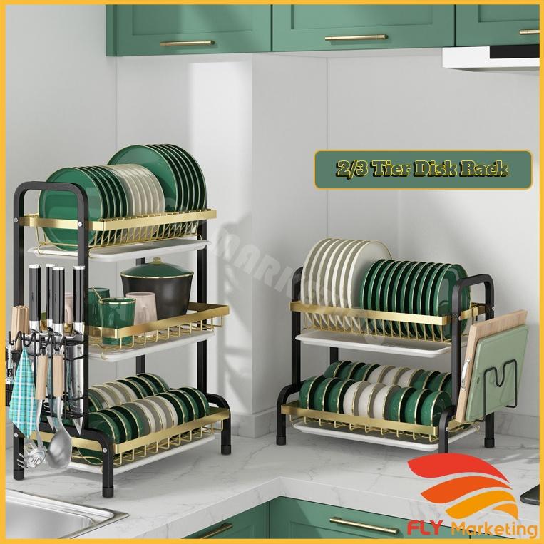 Dish Drying Rack, Larger Capacity 2&3 Tier Dish Racks And