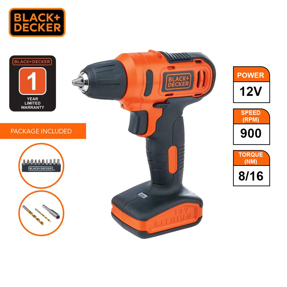 Black & Decker LD12SP 12V Li Cordless Drill Driver 13pcs Kit