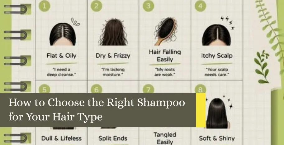 How to Choose the Right Shampoo for Your Hair Type: illustrating various hair and scalp concerns.