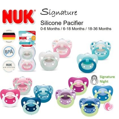 NUK Signature Dummy 6 - 18 Months 3 x 2 Piece Pink Pacifier Size 2