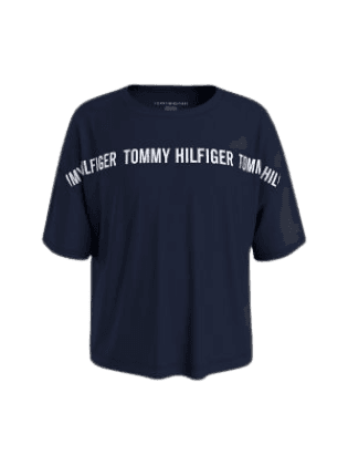 Tommy Hilfiger ESTABLISHED LOGO Blue - Fast delivery  Spartoo Europe ! -  Clothing short-sleeved t-shirts Child 26,40 €