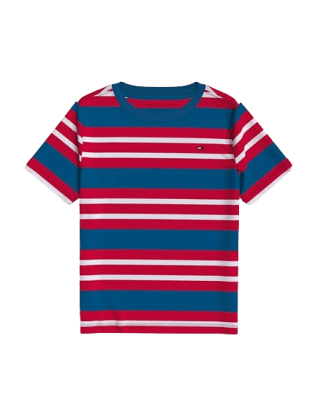 Tommy Hilfiger ESTABLISHED LOGO Blue - Fast delivery  Spartoo Europe ! -  Clothing short-sleeved t-shirts Child 26,40 €