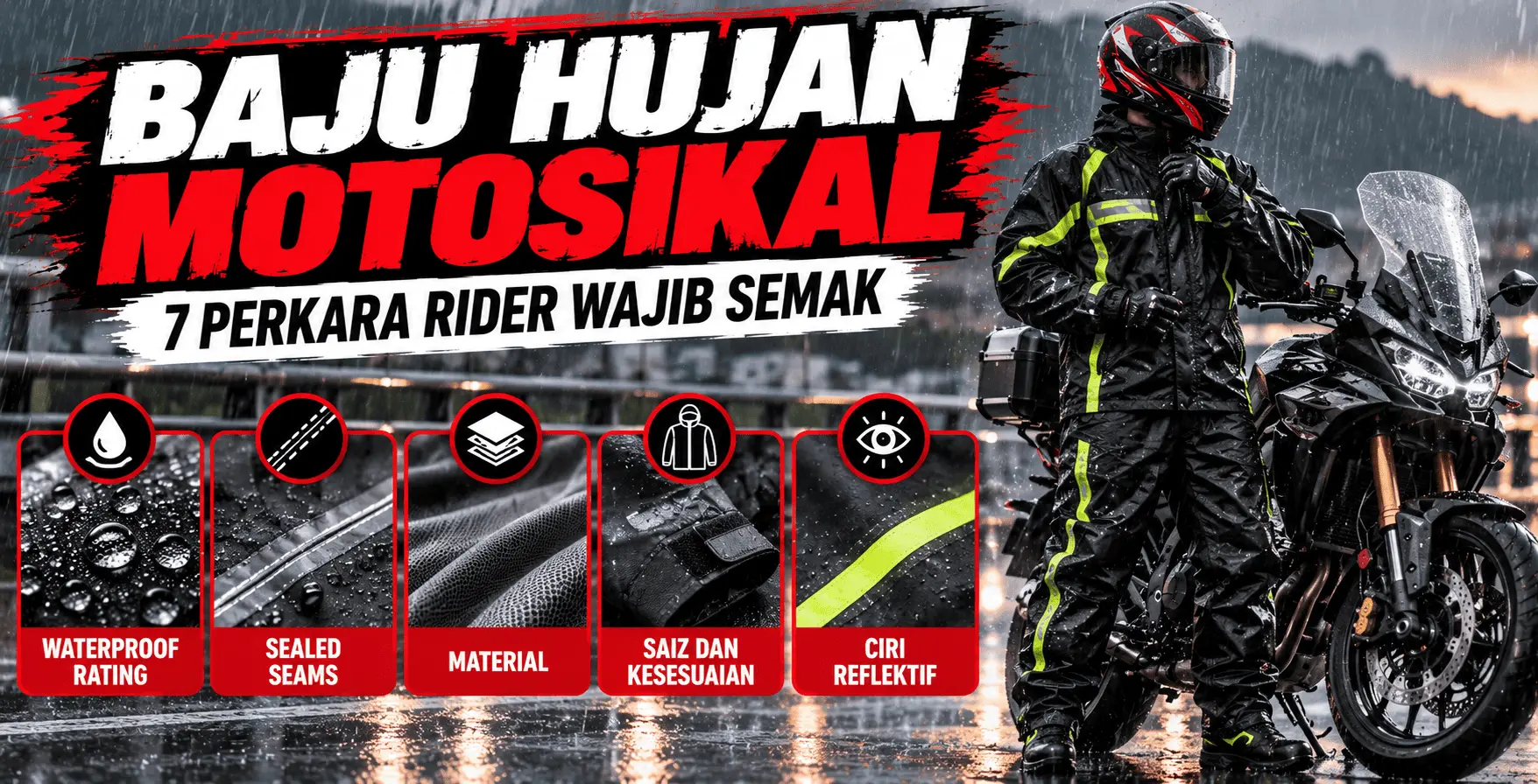 Baju Hujan Motor Terbaik? 7 Perkara Wajib Semak