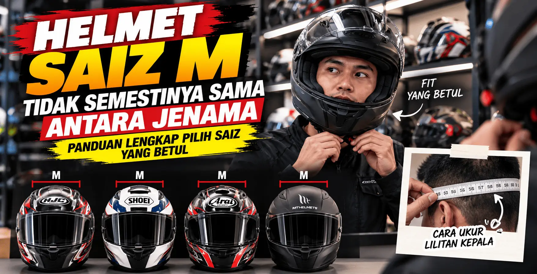 Helmet Saiz M Tak Se