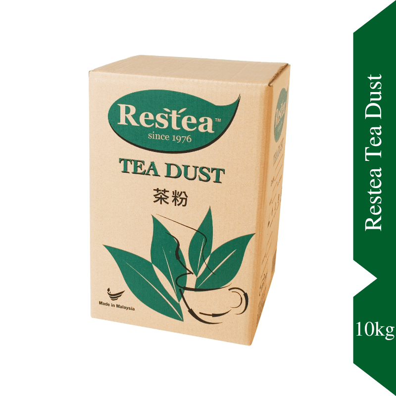 Restea Tea Dust 10kg packaging, a high-quality tea for brewing.