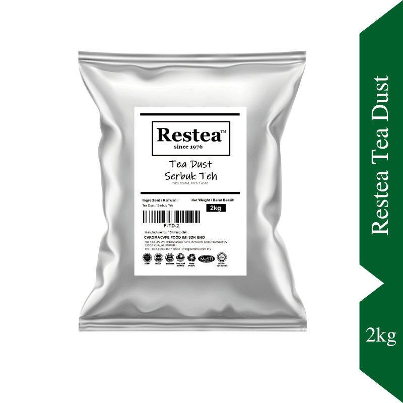 Restea Tea Dust 2kg packaging, a high-quality tea for brewing.