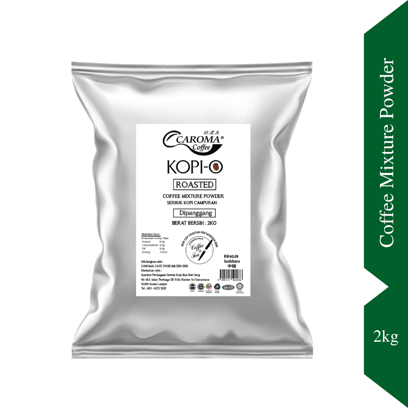 CAROMA Roasted Coffee Mixture Powder 2 KG pack, featuring premium Arabic coffee beans.
