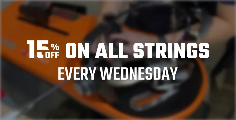 15% off stringing ev