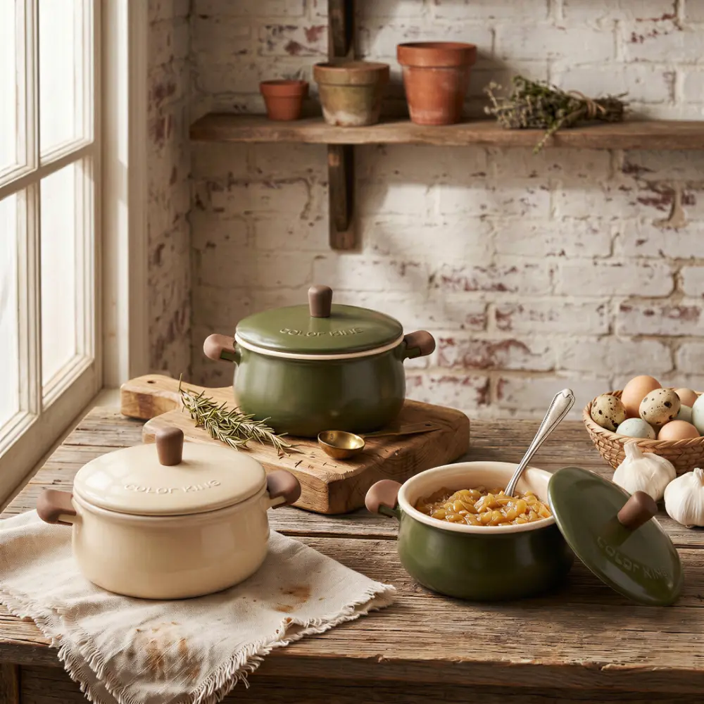 Farmhouse Collection - Natural Ceramic Cookware, Tableware & Drinkware - Cooking Pot, Plate, Bowl & Mug