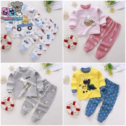 Genius Baby House ] 1y-7y Baby kids Girl Boy Home Wear Shirt & Short Pant  Clothing 100% Cotton Playset C4078