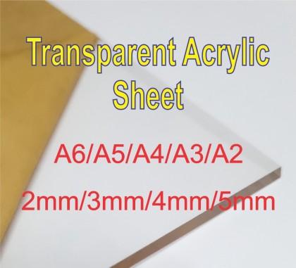 3mm Clear Acrylic Sheet Cut to Size A1, A2, A3, A4, A5, A6 Various