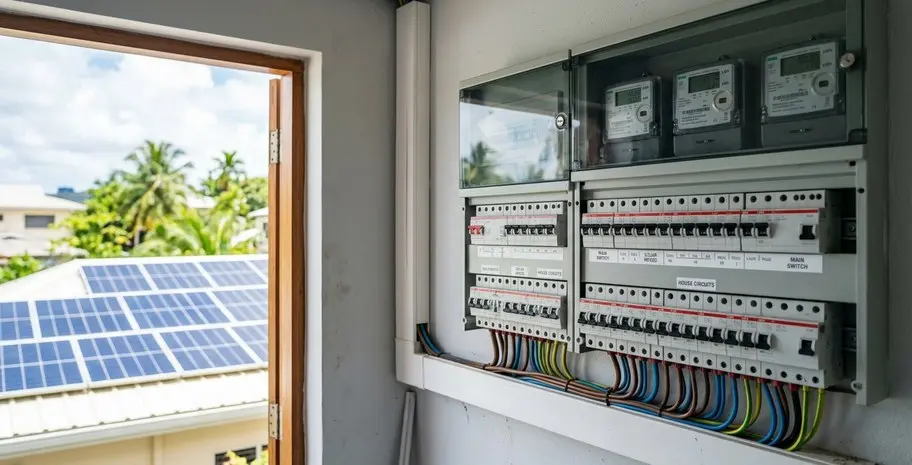 TNB grid-connection metering and protection panel for a commercial solar system in Malaysia