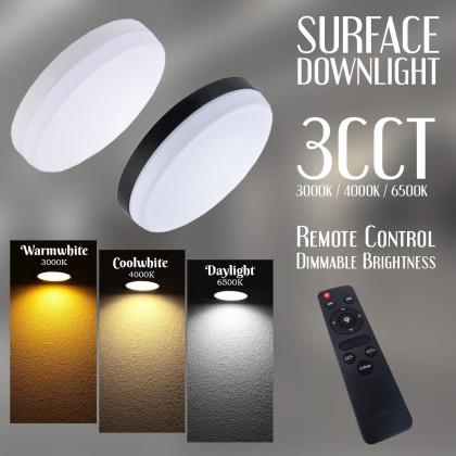 Surface Downlight 3 Colour Changeable LED Light Ceiling Light Sirim  Approved Lampu Siling Lampu Hiasan 9012