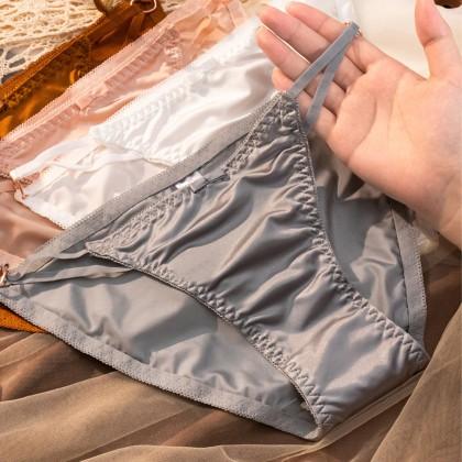 Sexy Lace Panties Women Silk Underwear Plus Size Spender Perempuan