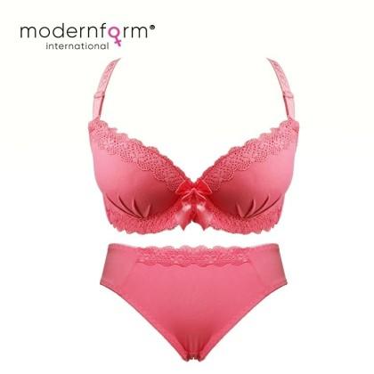 Modernform Lovely Pink Flower Women Maternity Nursing Bra with Panties Set  P1182 (6381)