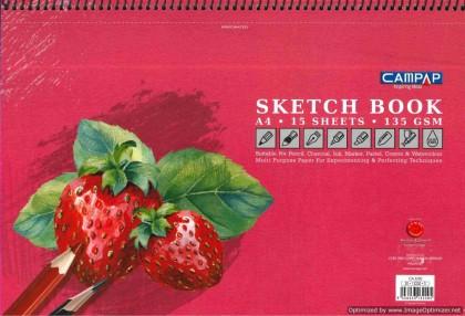Campap Premium Sketch Book A4 135gsm 15sheets CA3219 CA3220 Drawing Book -  Buku Lukis Kertas A4 135gsm - 15 sheets